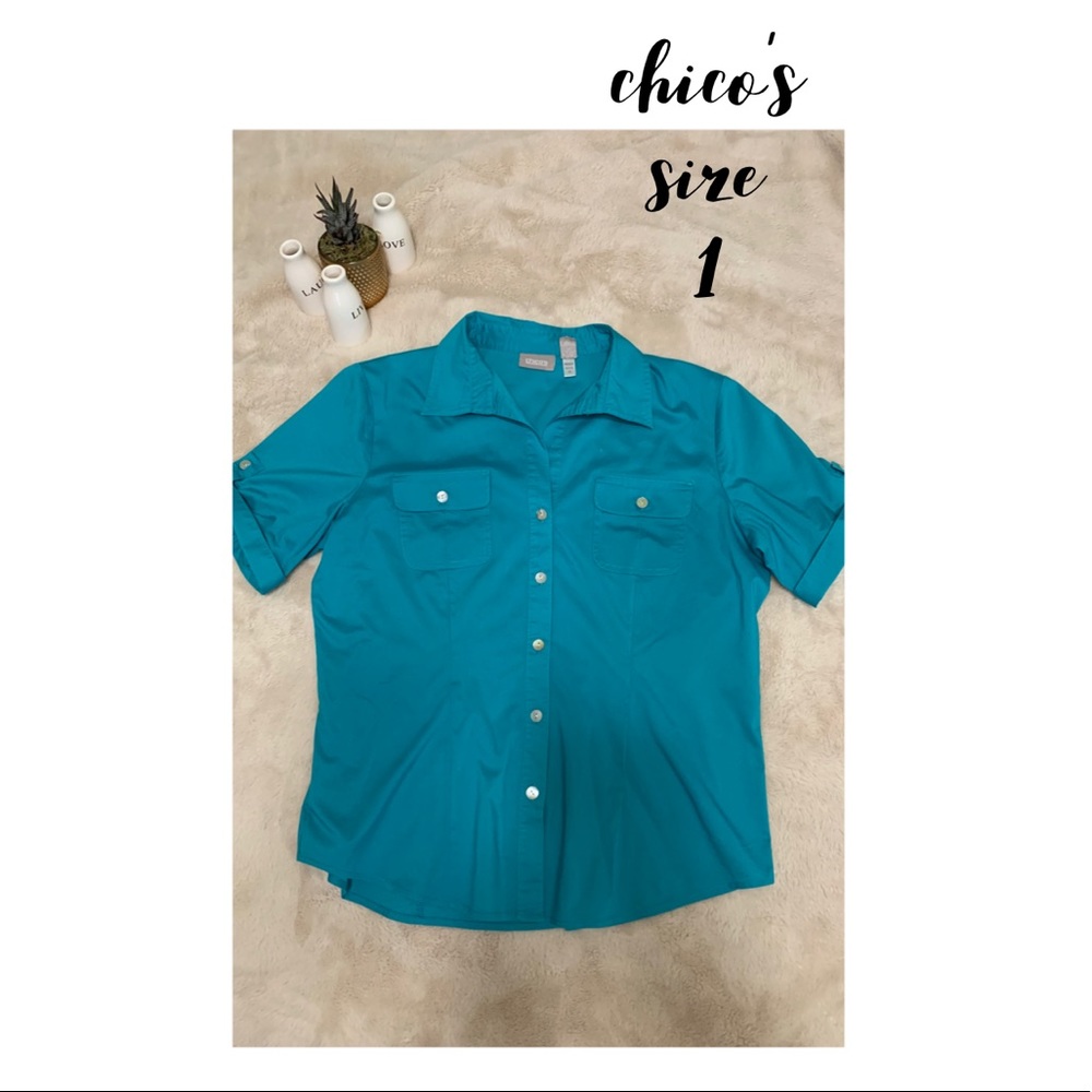 Chico’s Turquoise Button Up